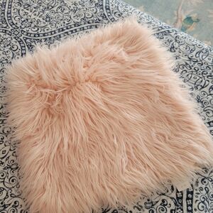 Pottery Barn Teen Blush Faux Fur Accent Pillow